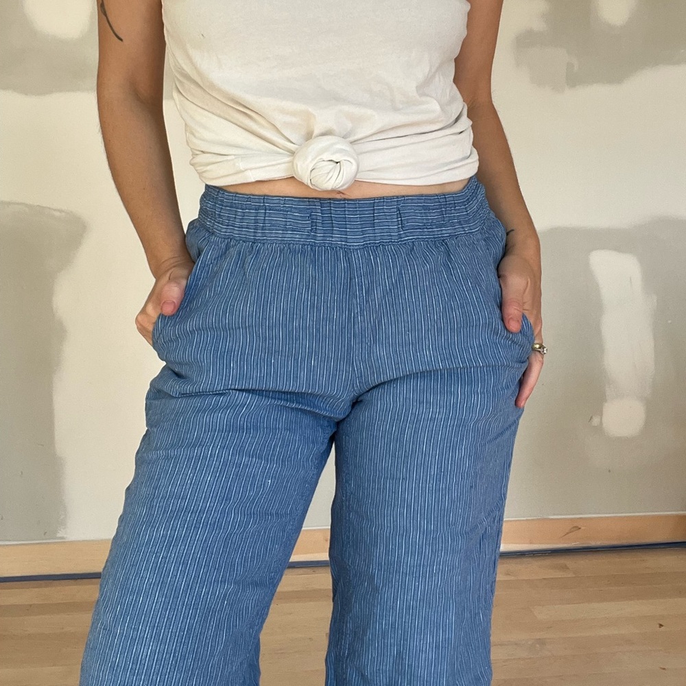 LL bean striped linen pants